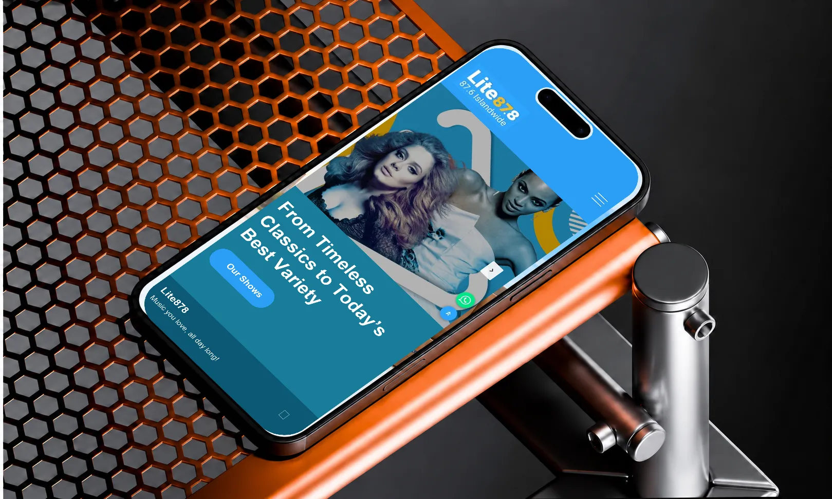 Lite 87.8 website mockup
