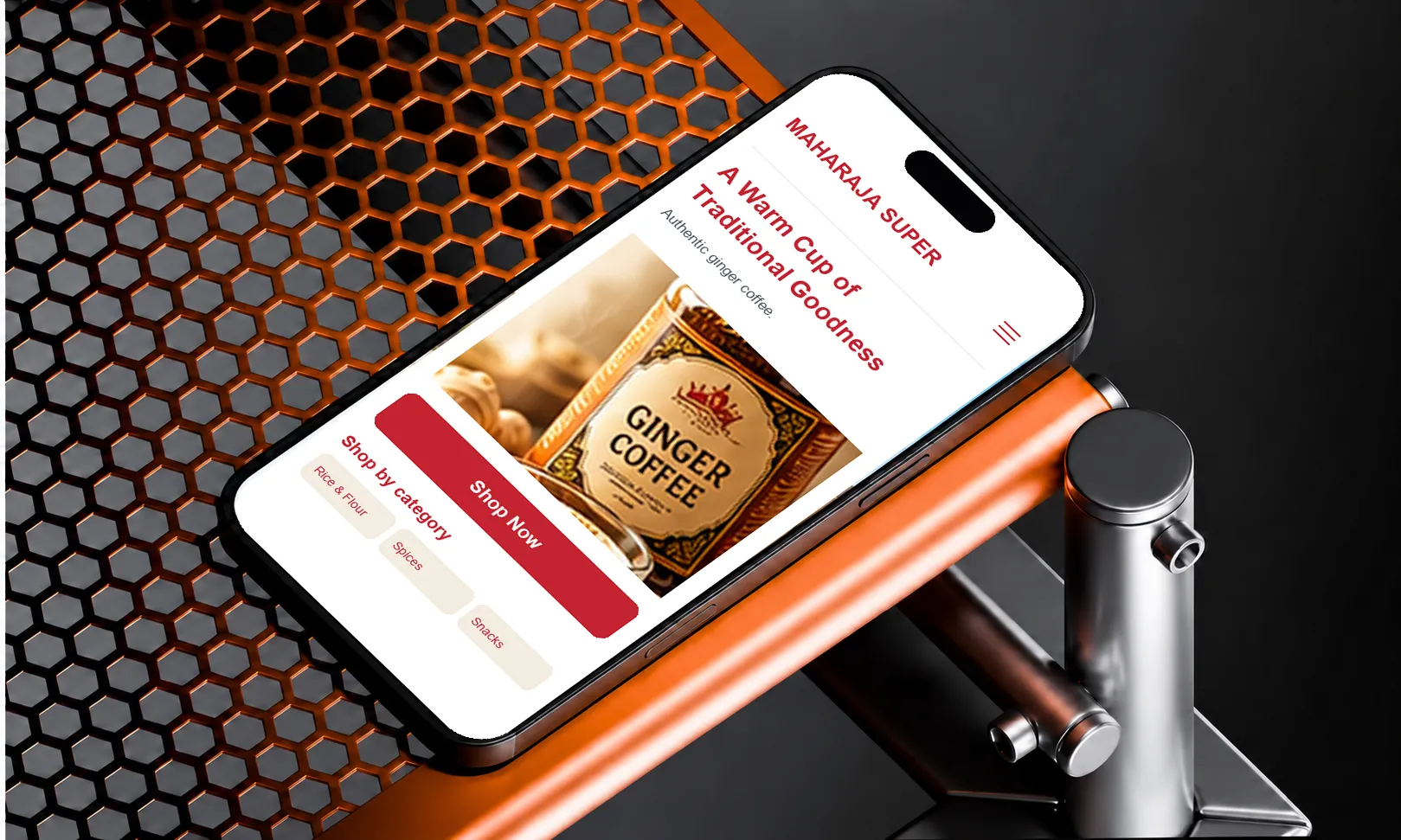 Maharaja Super website mockup