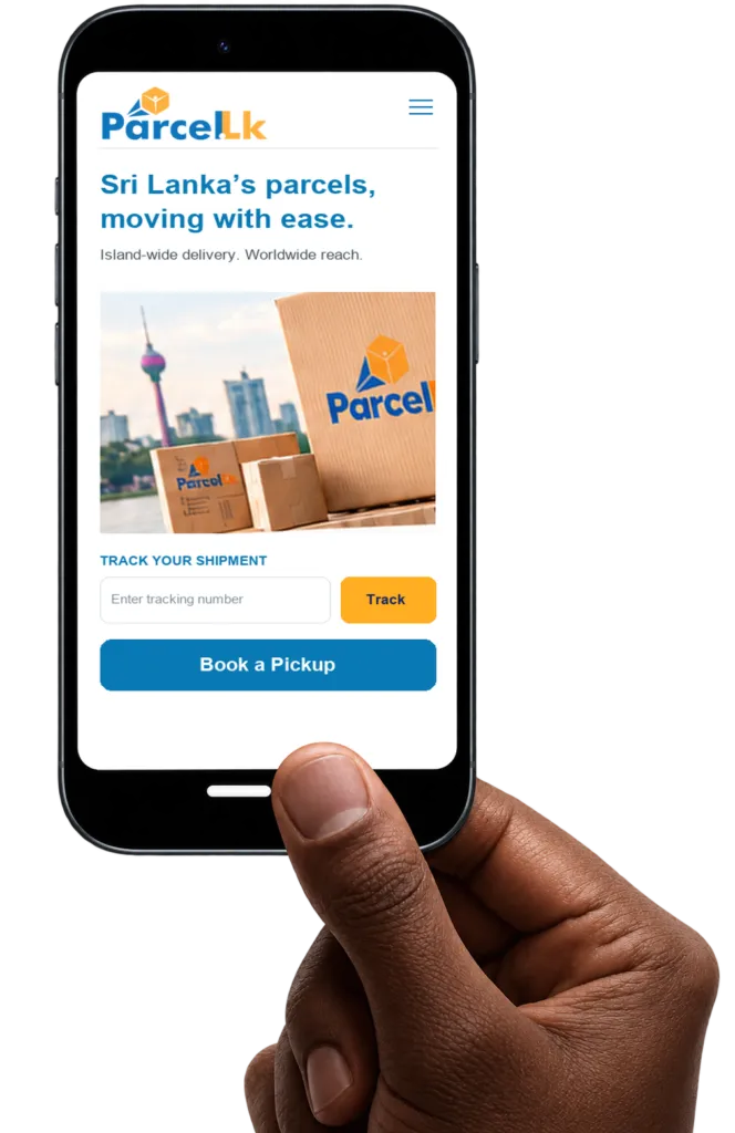 Parcel.LK on a phone